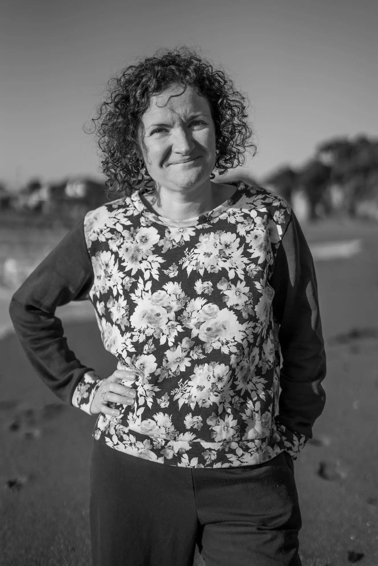 Reconversion professionnelle Emilie Coutant en noir et blanc